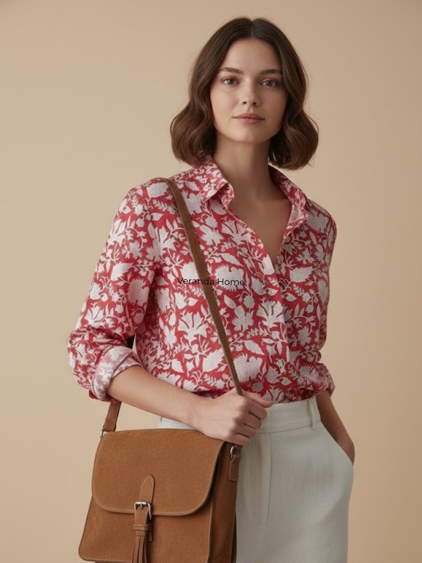 Gulnaar Red Floral Shirt