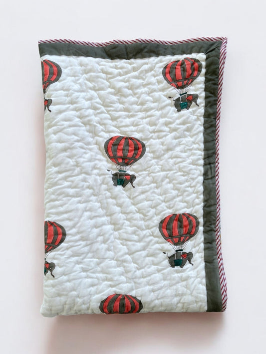 Hot Air Balloon Mulmul Baby Quilt