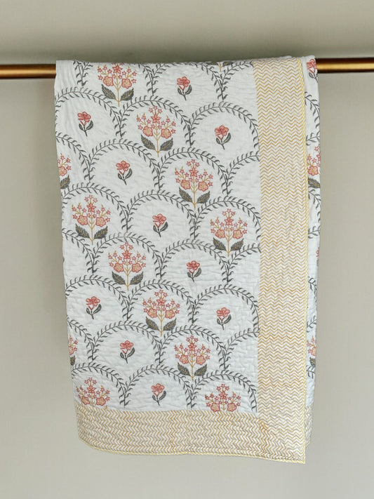 Orange Jaal Mulmul Quilt