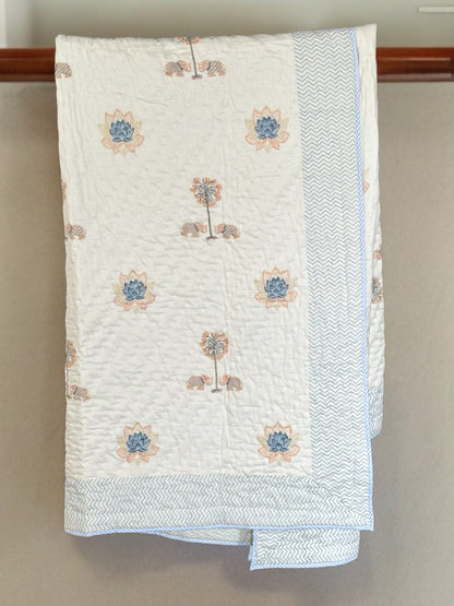 Palm Print Mulmul Quilt