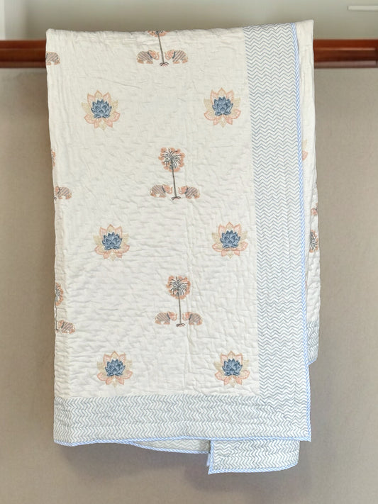 Palm Print Mulmul Quilt