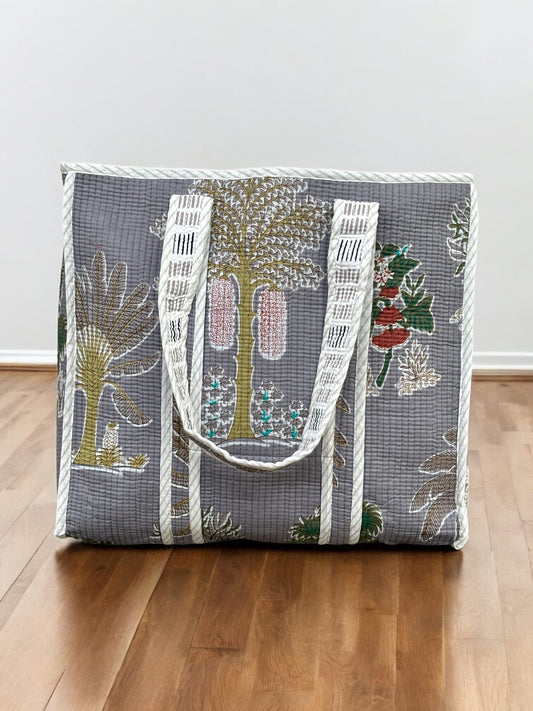 Cotton Block Print Tote Bags