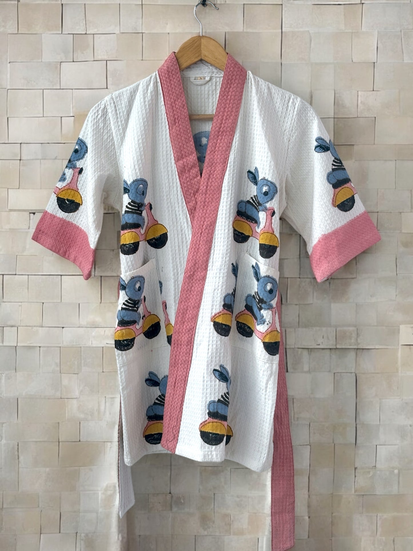 Poppy Cypress print cotton waffle bath robe (Copy)