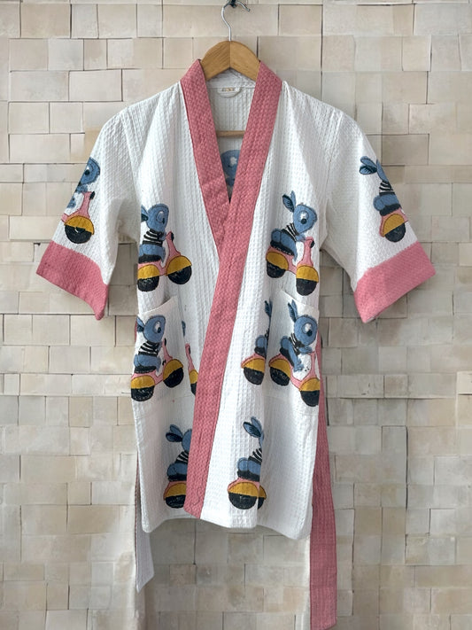 Poppy Cypress print cotton waffle bath robe (Copy)