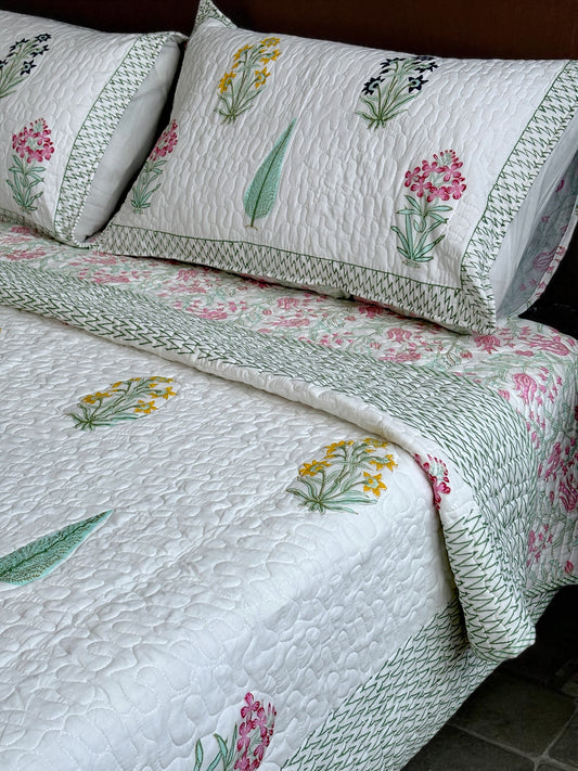Paanch Butta Cotton Quilted Bedcover