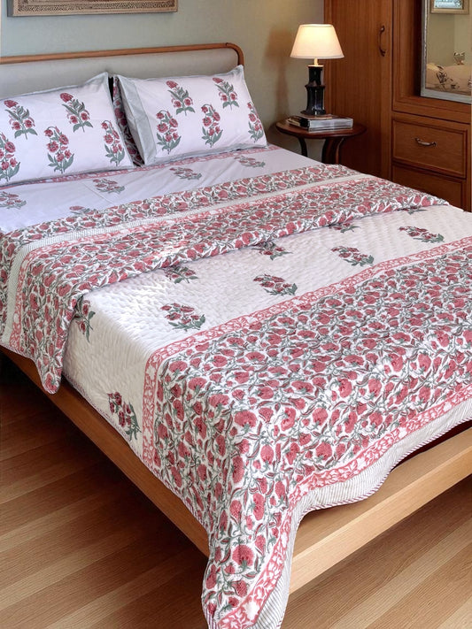 Rosa Block Printed Bedding Set