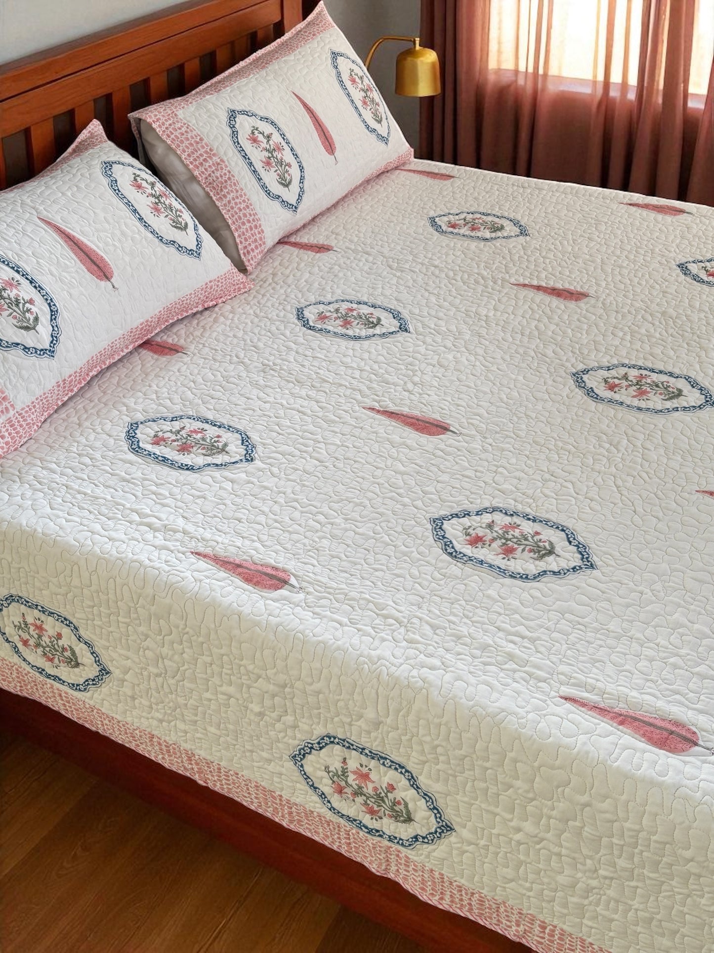 Jasmine Mirror Cotton Quilted Bedcover