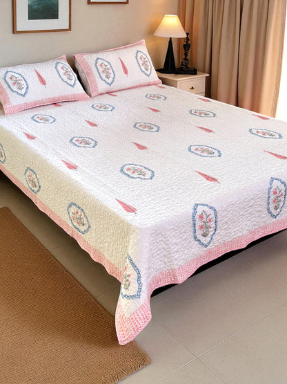 Jasmine Mirror Cotton Quilted Bedcover