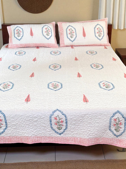 Jasmine Mirror Cotton Quilted Bedcover