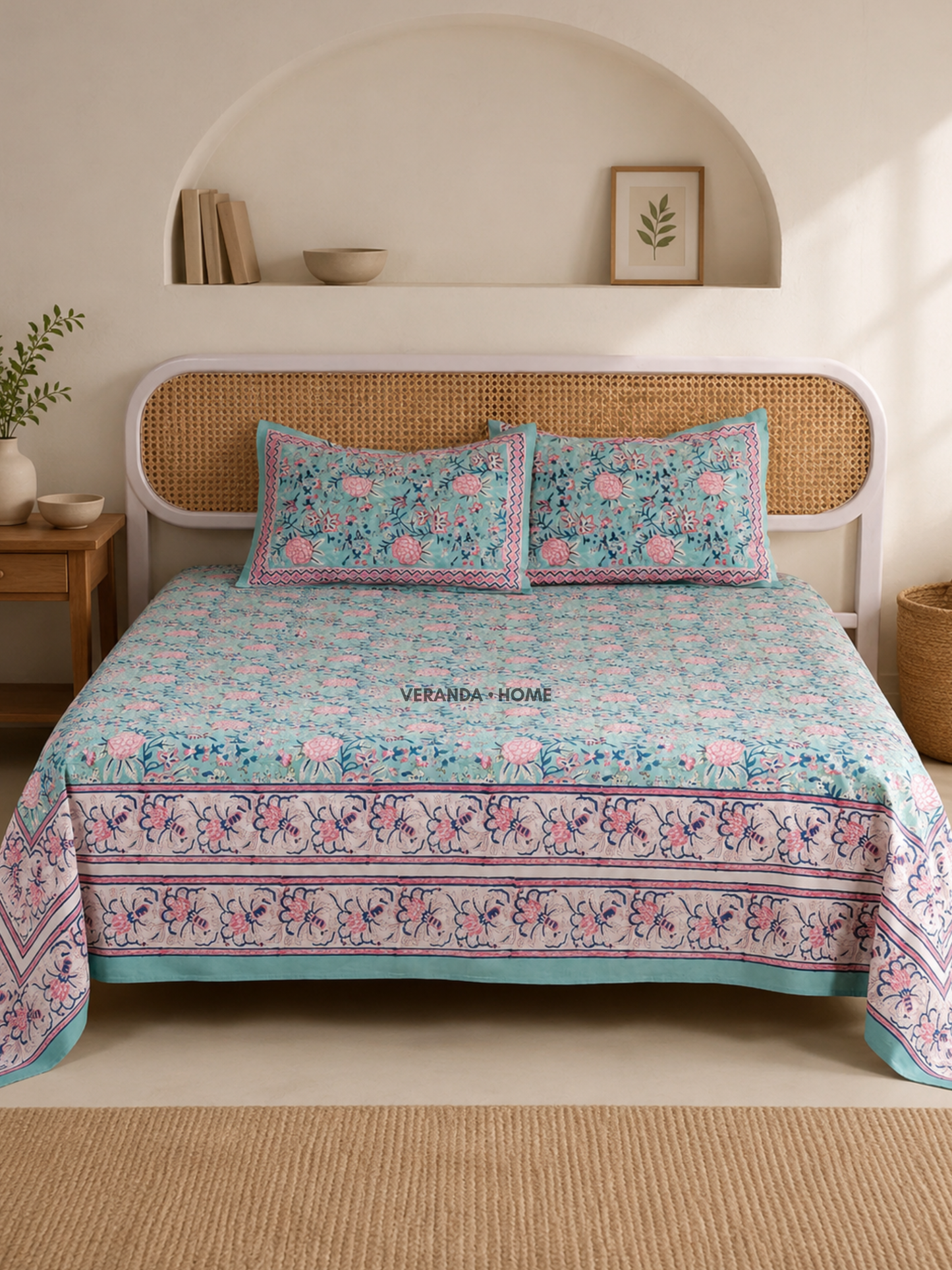 Neel Gulzar Block Printed Bedsheet