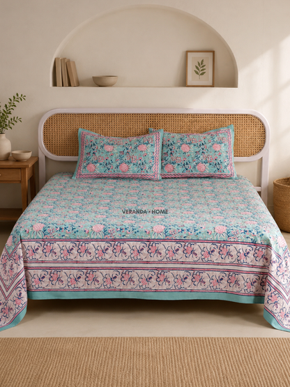 Neel Gulzar Block Printed Bedsheet