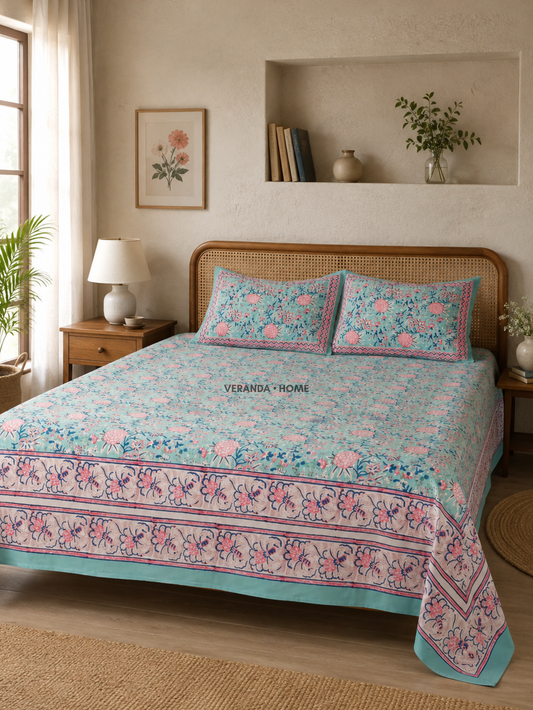 Neel Gulzar Block Printed Bedsheet
