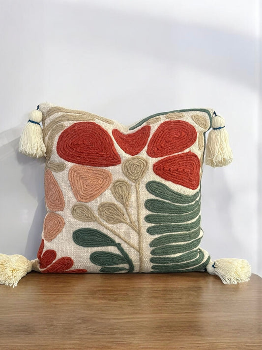 Big Petals Handloom Cushion Cover