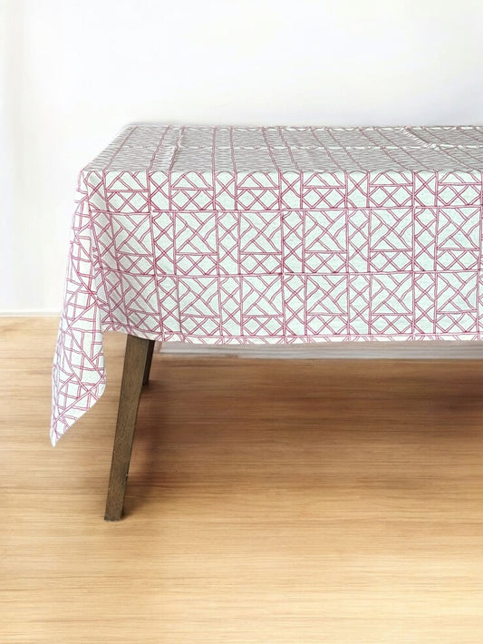 Bamboo print cotton table cover