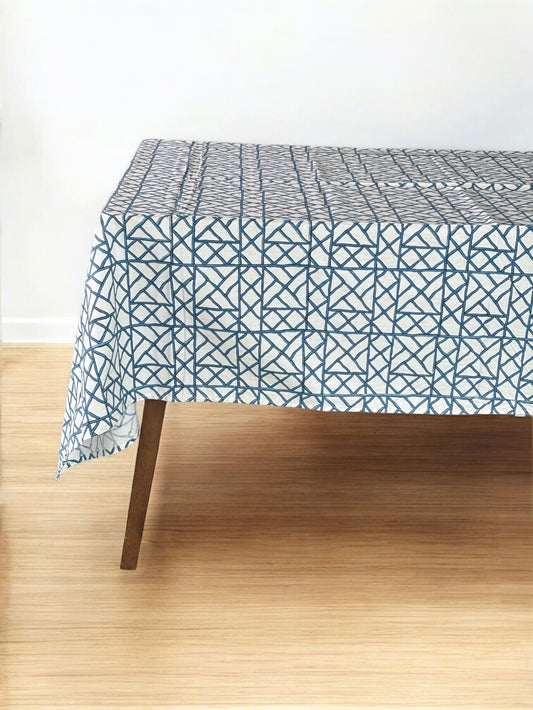 Blue Bamboo print table cover