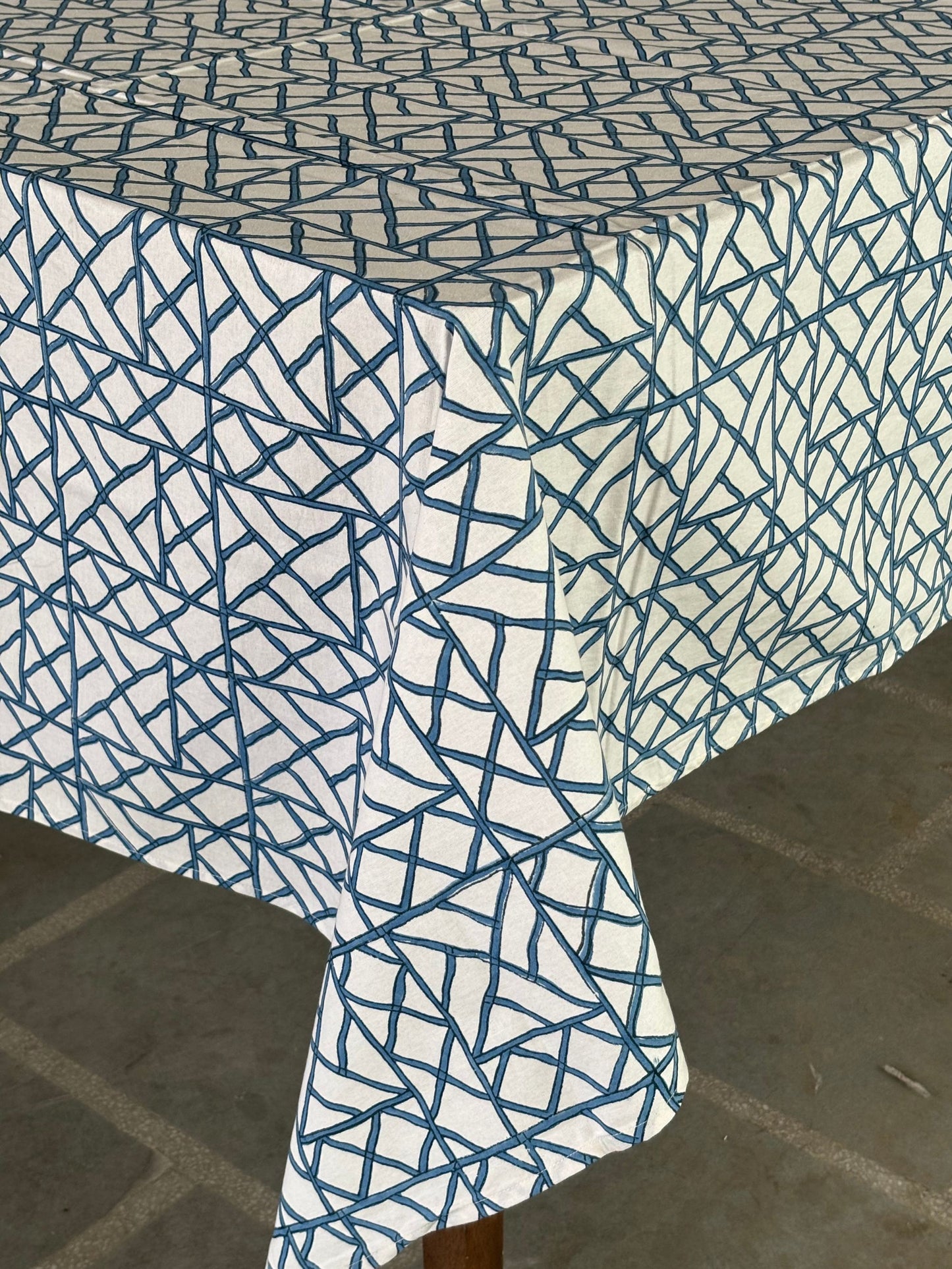 Blue Bamboo print table cover