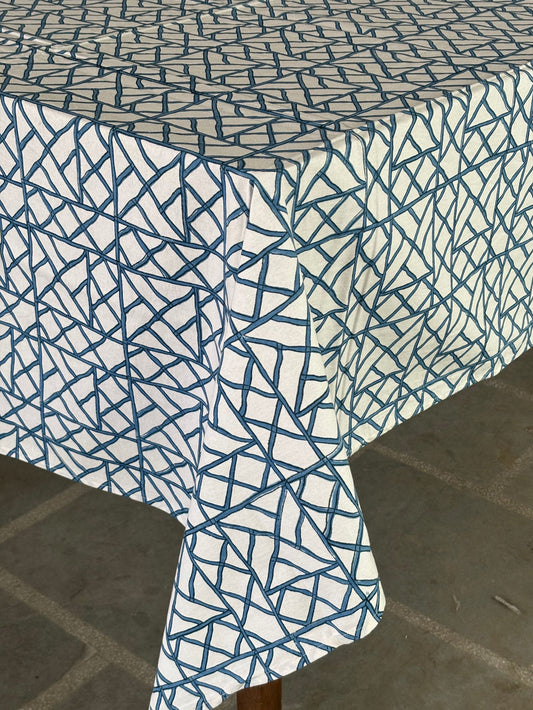 Blue Bamboo print table cover