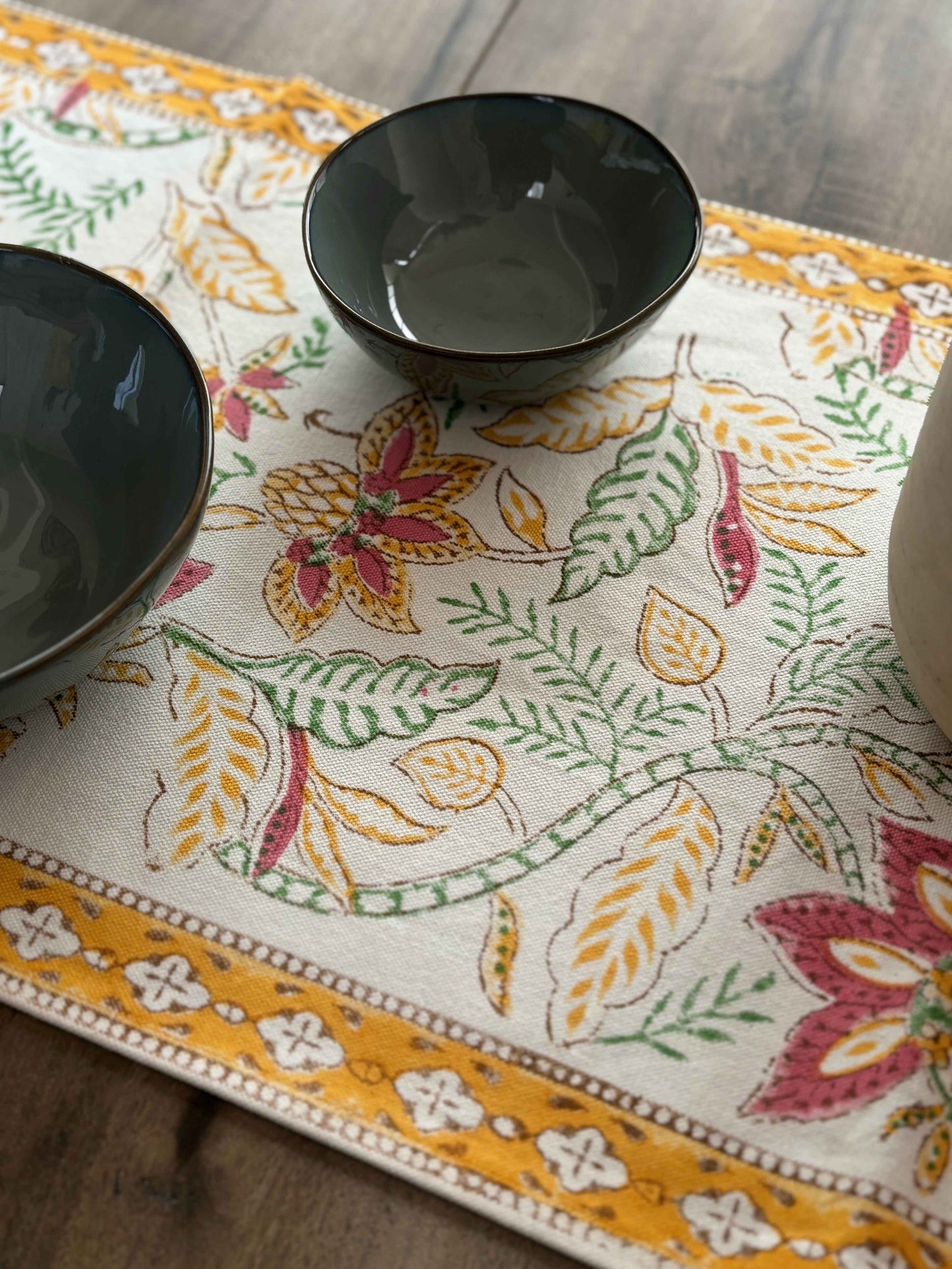 Block Print Cotton Table Runner (100TC)