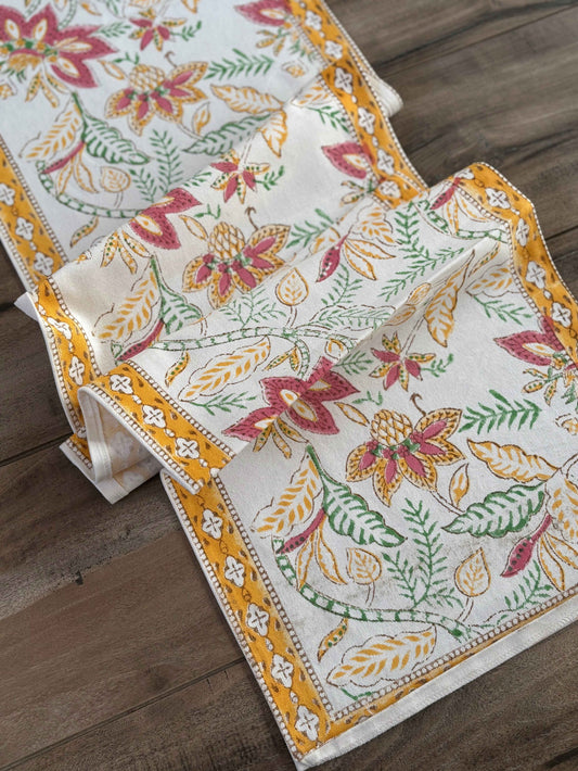 Block Print Cotton Table Runner (100TC)