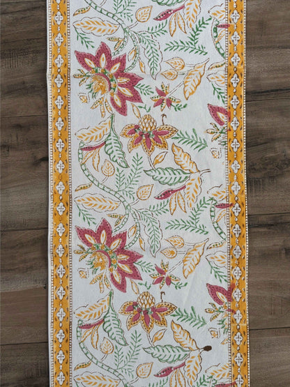 Block Print Cotton Table Runner (100TC)