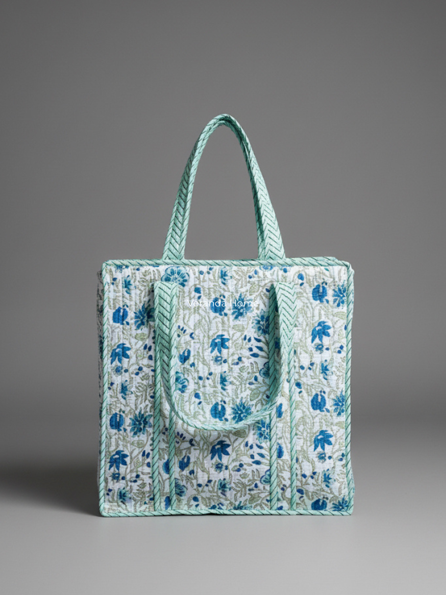 Azure Meadow Cotton Tote Bag