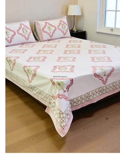 Mughal Butta Medallion Block Print Cotton Bedsheet