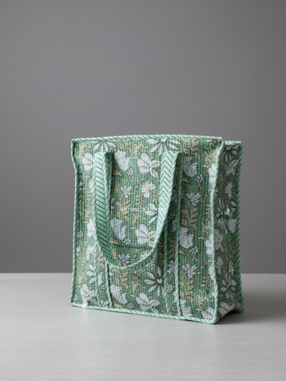 Sage Botanica Quilted Tote Bag