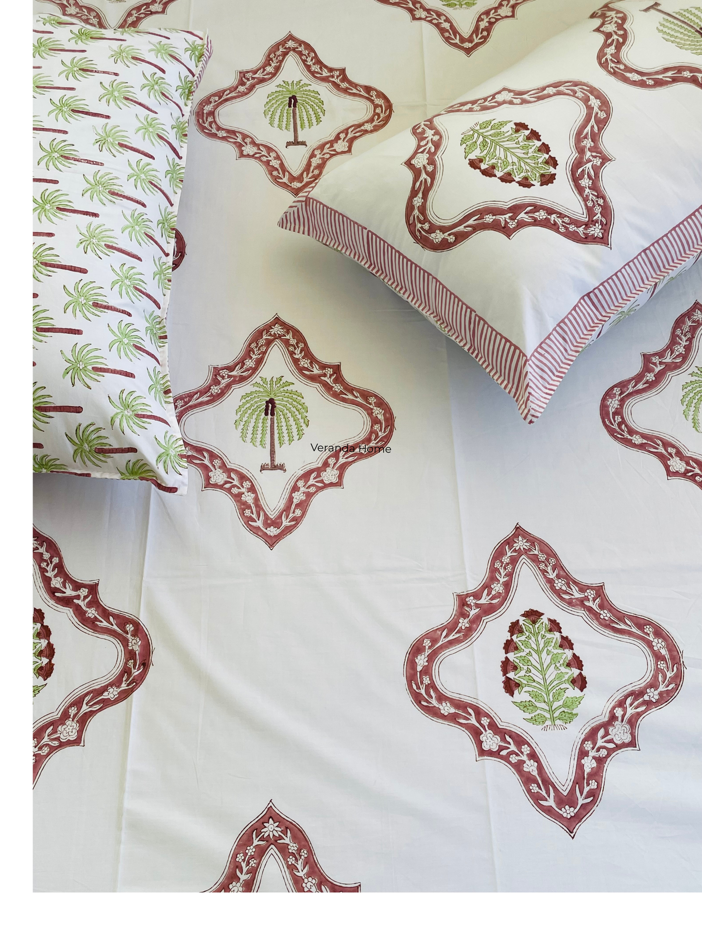Mughal Butta Medallion Block Print Cotton Bedsheet