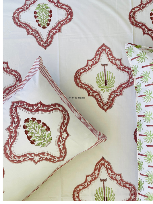 Mughal Butta Medallion Block Print Cotton Bedsheet