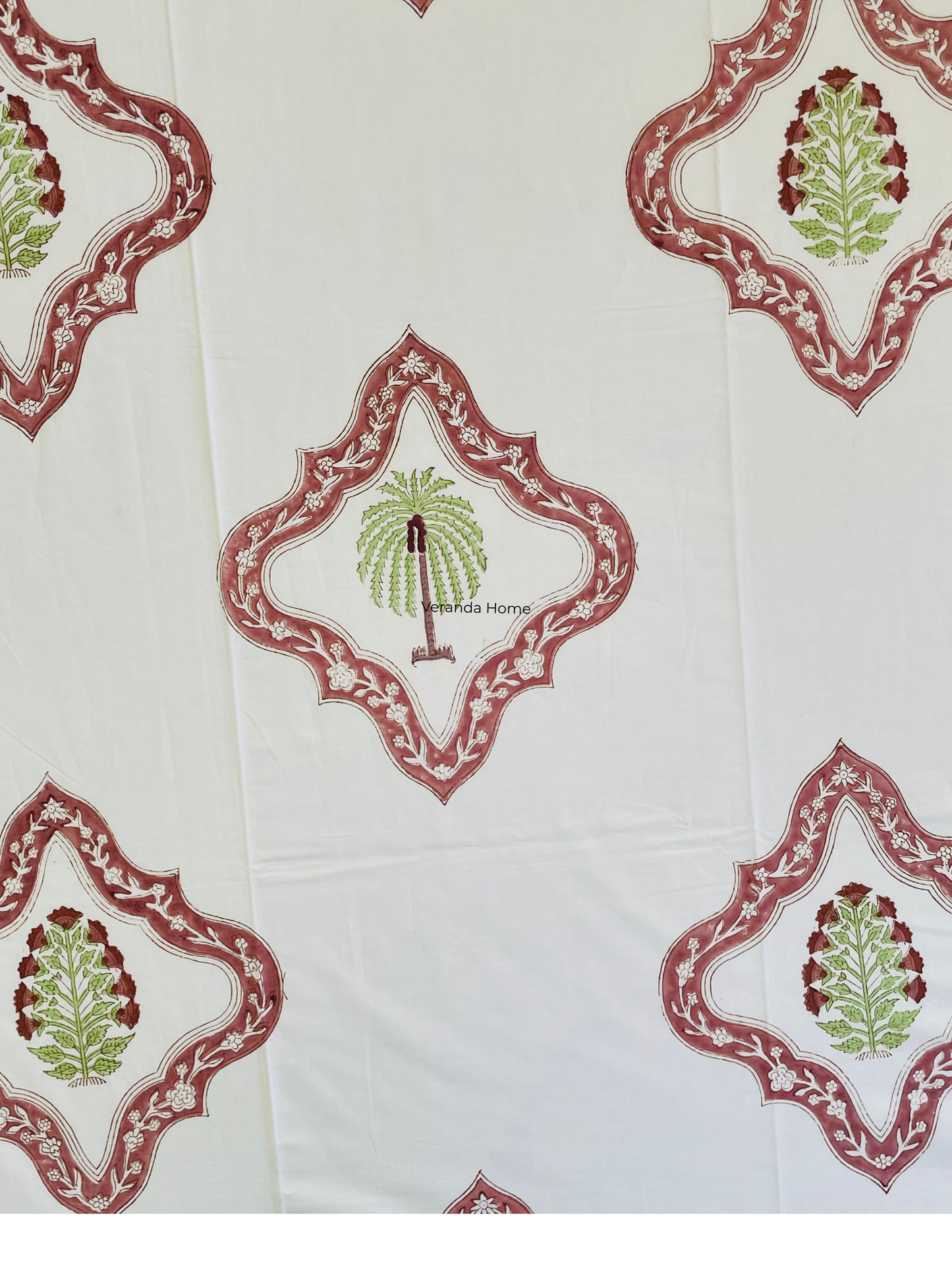 Mughal Butta Medallion Block Print Cotton Bedsheet