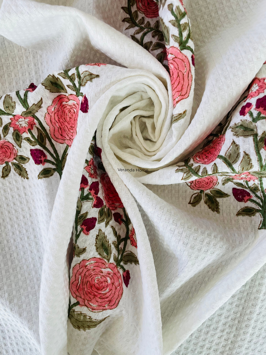Coral Bloom Garden Towel