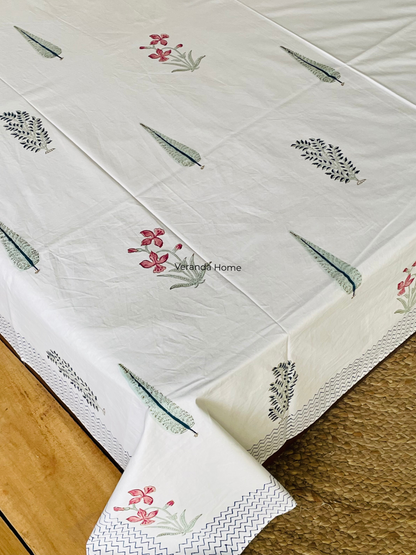 Pankh Phool Block Print Cotton Bedsheet