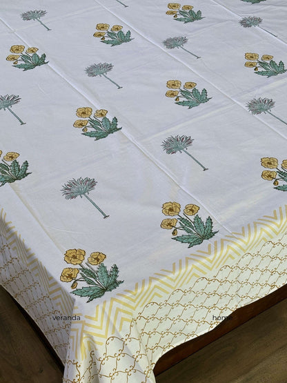Floral Block Print Bedsheet