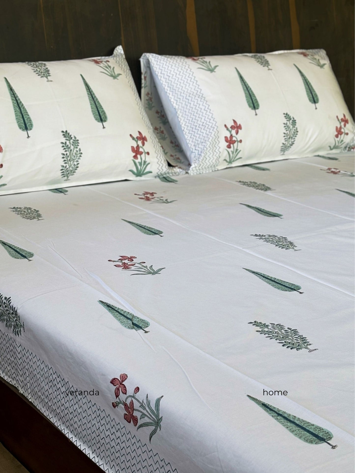 Floral Block Print Bedsheet