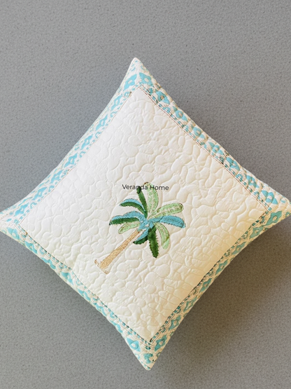Floral Quilted Cushion Cover