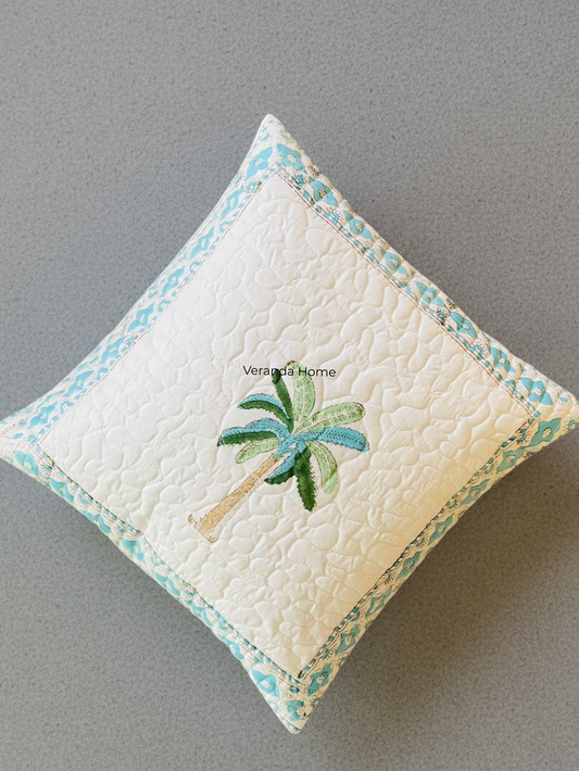 Floral Quilted Cushion Cover