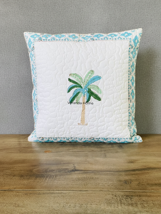 Floral Quilted Cushion Cover