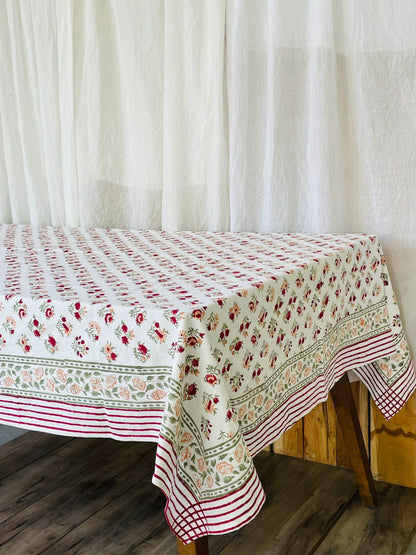 Laal Gulab Kenari Cotton Tablecloth