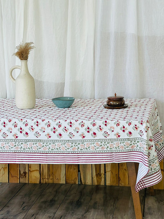 Laal Gulab Kenari Cotton Tablecloth