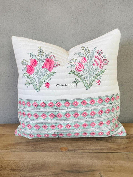 Phulwari Quilted Cushion Cover