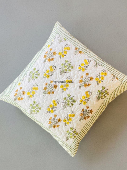 Basant Bahar Quilted Cushion Cover