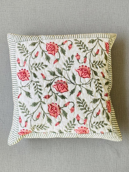 Mughal Bel Quilted Cushion Cover
