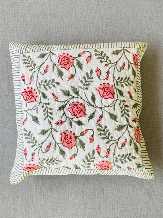 Mughal Bel Quilted Cushion Cover