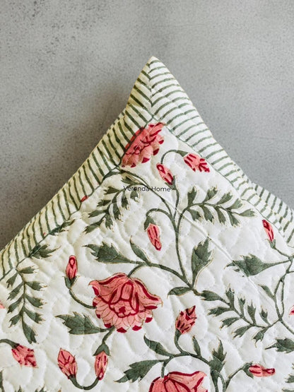 Mughal Bel Quilted Cushion Cover
