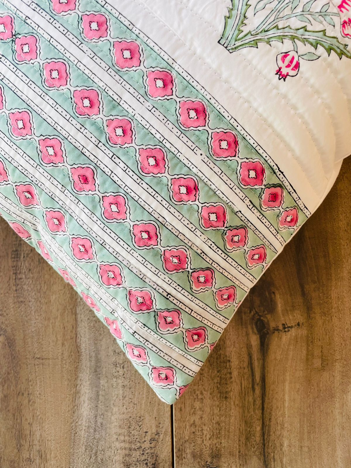 Phulwari Quilted Cushion Cover