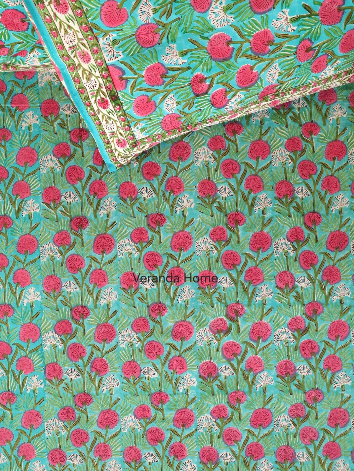 Floral Cotton Bedsheet with Pillow Cases
