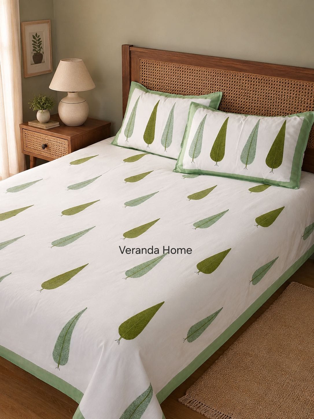 Floral Cotton Bedsheet with Pillow Cases