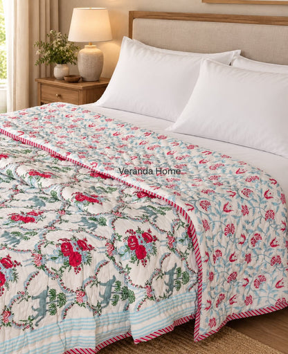 Hand block print quilts