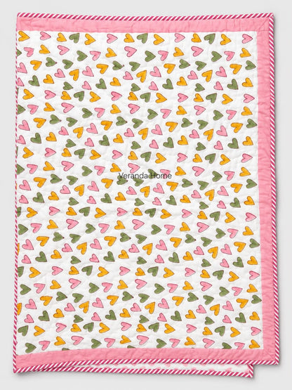Heart Mulmul Baby Quilt