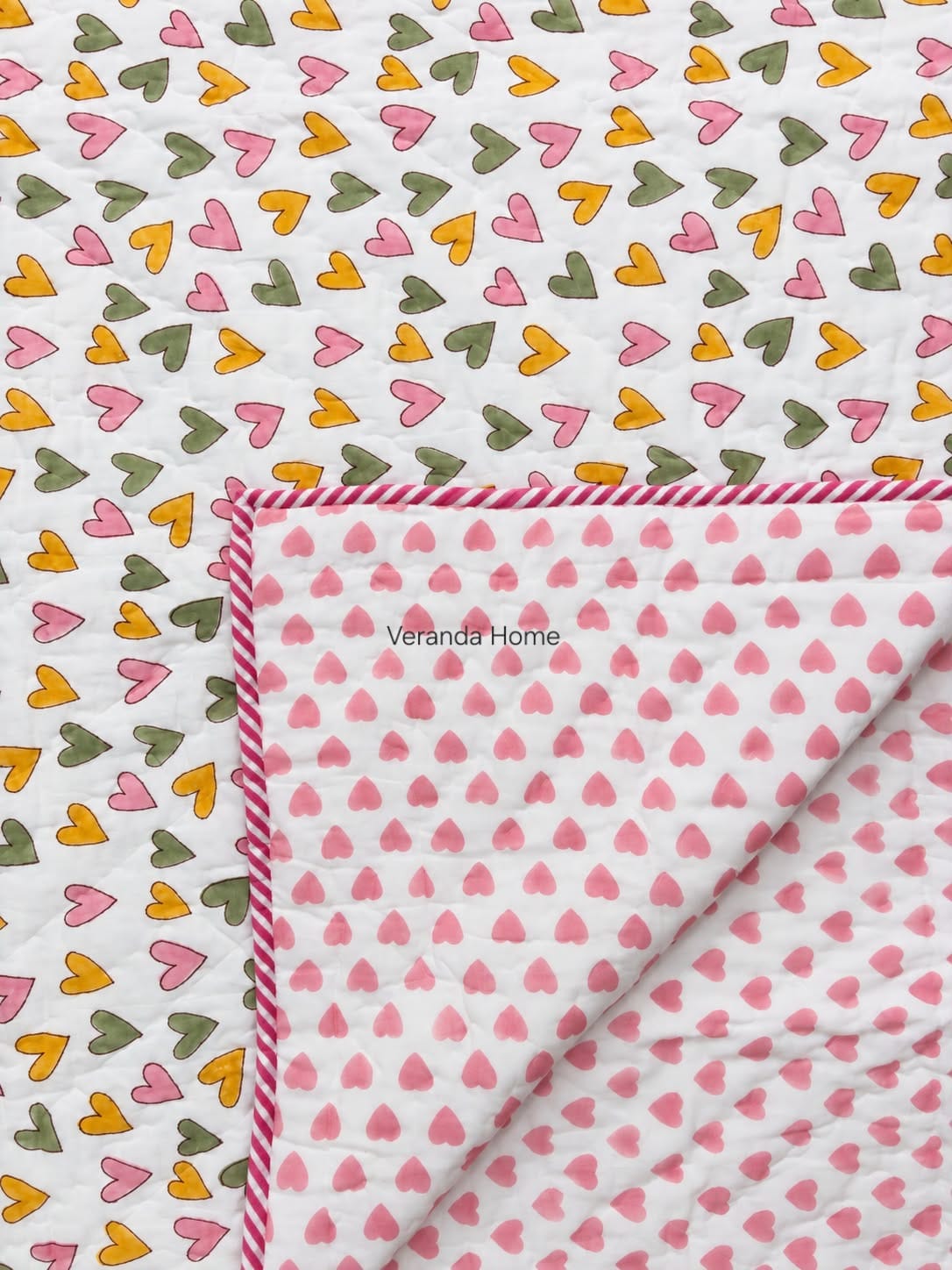 Heart Mulmul Baby Quilt